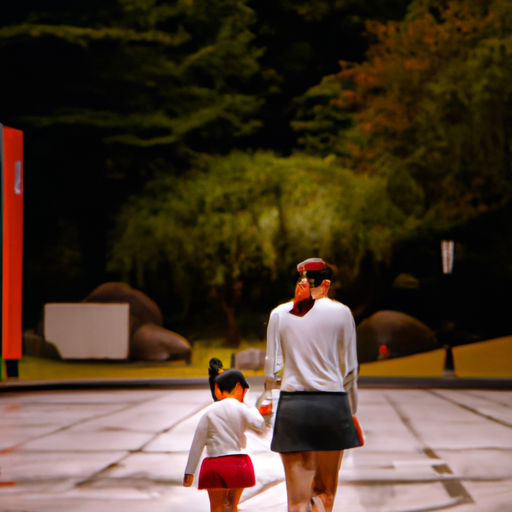 תמונה של הורה וילד הולכים יד ביד בפארק